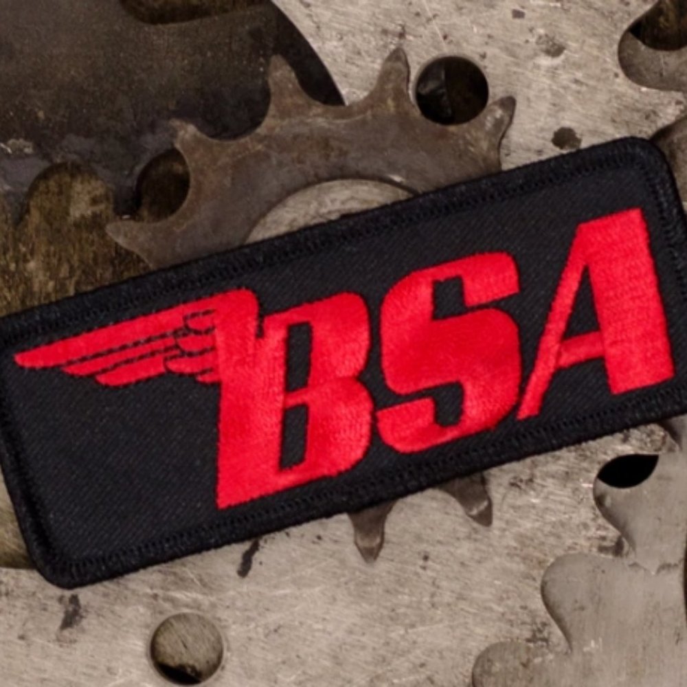 BSA Logo Black-Red Embroiderd Iron-On Sew-On Patch - NEW